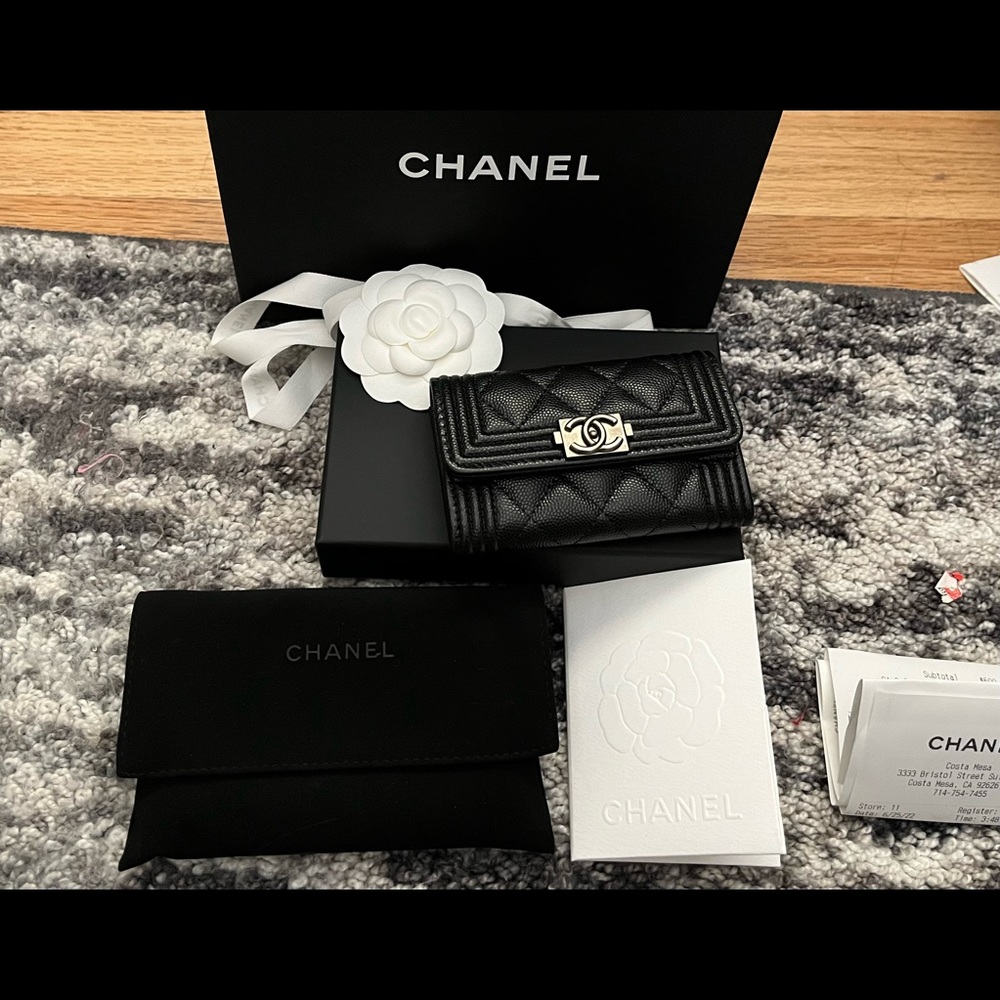 Chanel Boy Flap Card Holder